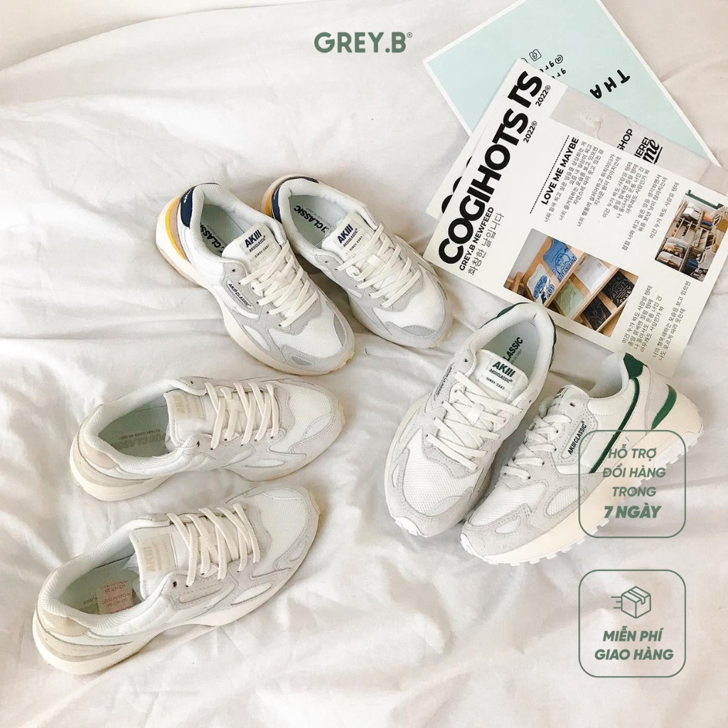 Giày Sneakers Akiii Classic Heritage GREYB Nhiều Màu Kiểu Dáng Hàn Quốc