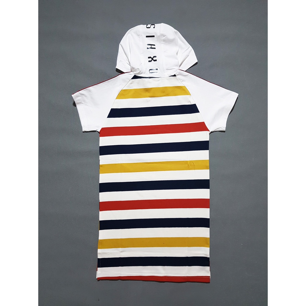 Đầm suông sọc phối nón hoddie thời trang đồng hồ cá tính cho bé gái tuổi teen