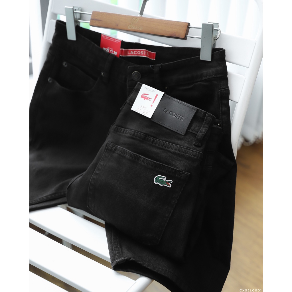 Quần short jean LCT, quần lửng jean nam form slim fit tôn dáng LC001