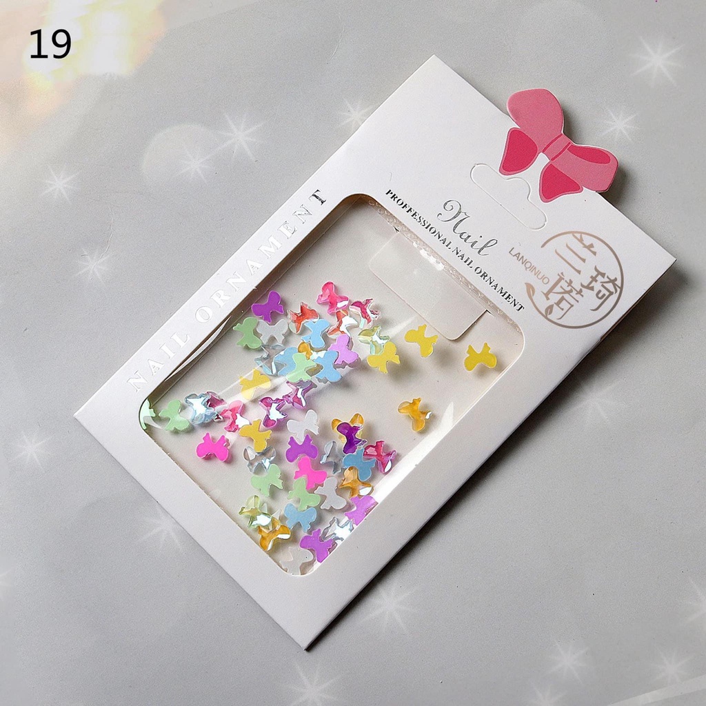 Charm Nail , Charm gắn móng hình tim màu trong mix màu