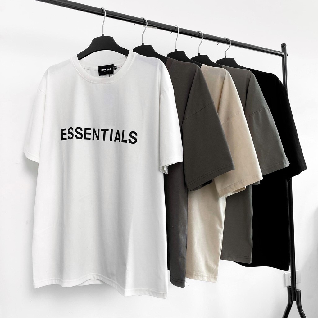 Áo thun nam nữ Essentials dập nổi sắc nét, Áo phông tay lỡ Unisex 3158 đẹp form rộng vải Cotton cao cấp dày dặn A8