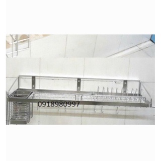 Kệ chén inox 304 có giỏ đũa - kệ úp chén bát đa năng inox 304 kcdn01