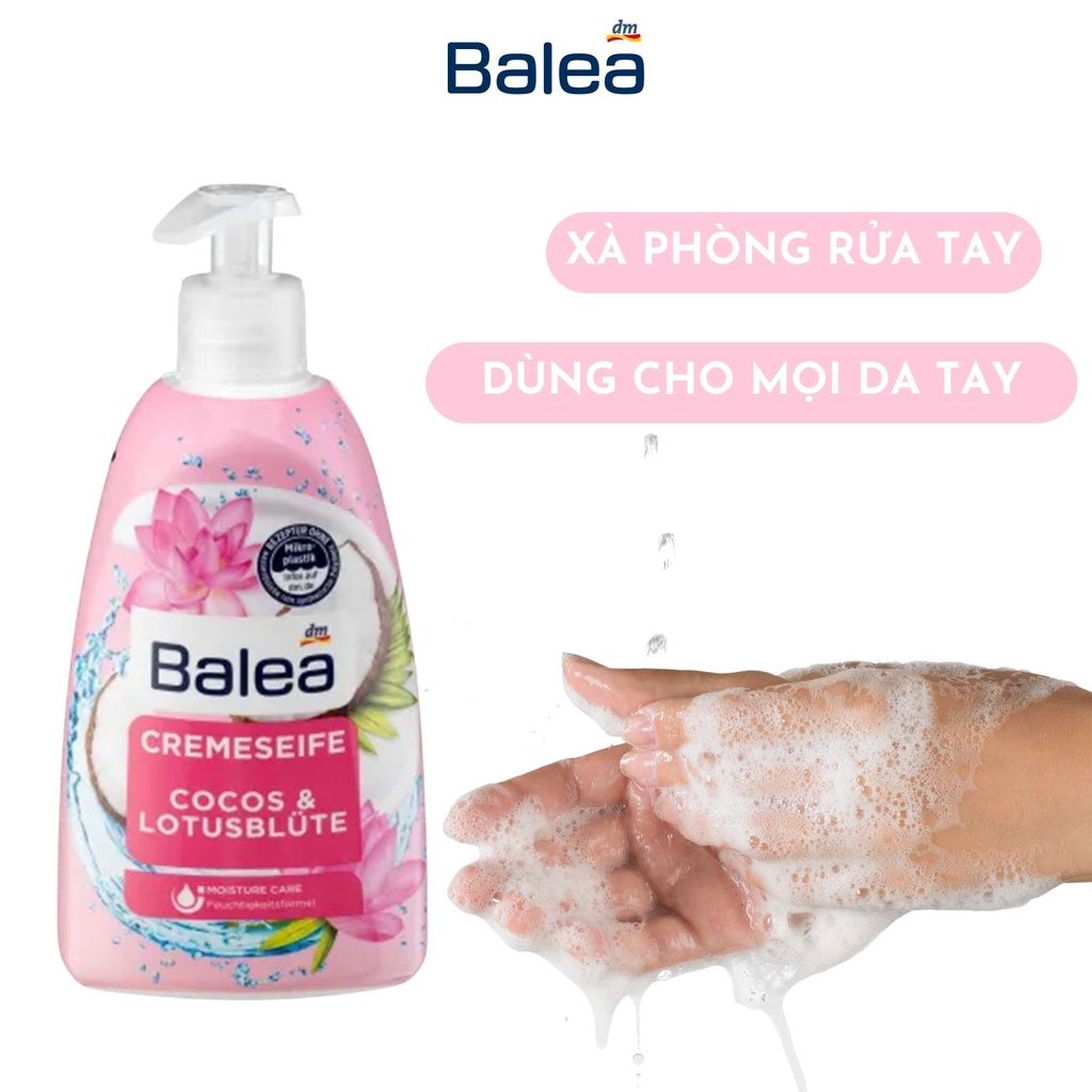 Nước rửa tay Balea hương dừa và hoa sen, dưỡng ẩm da, chai dung tích 500ml - hàng nhập khẩu Đức