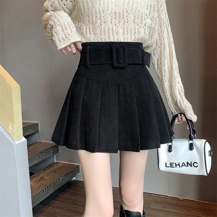 Chân Váy Nhung Xếp Ly Lưng Cao Dễ Phối Đồ Phong Cách Thu Đông Mới Cho Nữ