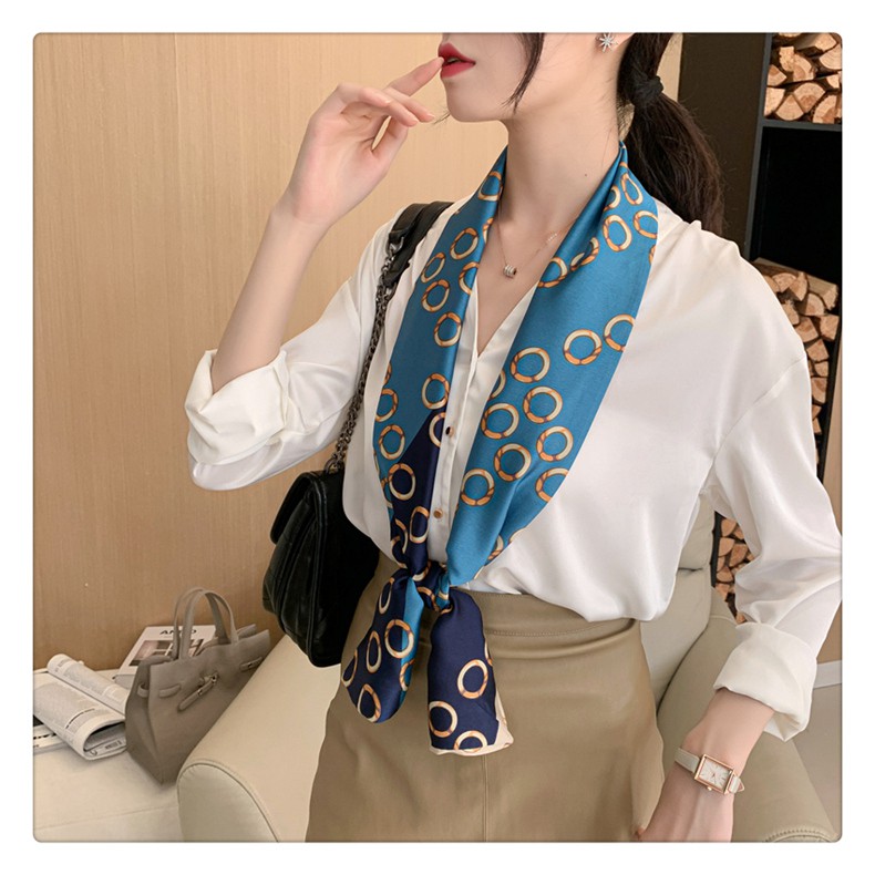 Khăn quàng cổ bằng vải lụa mỏng phong cách Hàn Quốc thanh lịch cho nữ