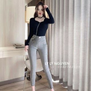 Quần bò giấy đường gân giữa