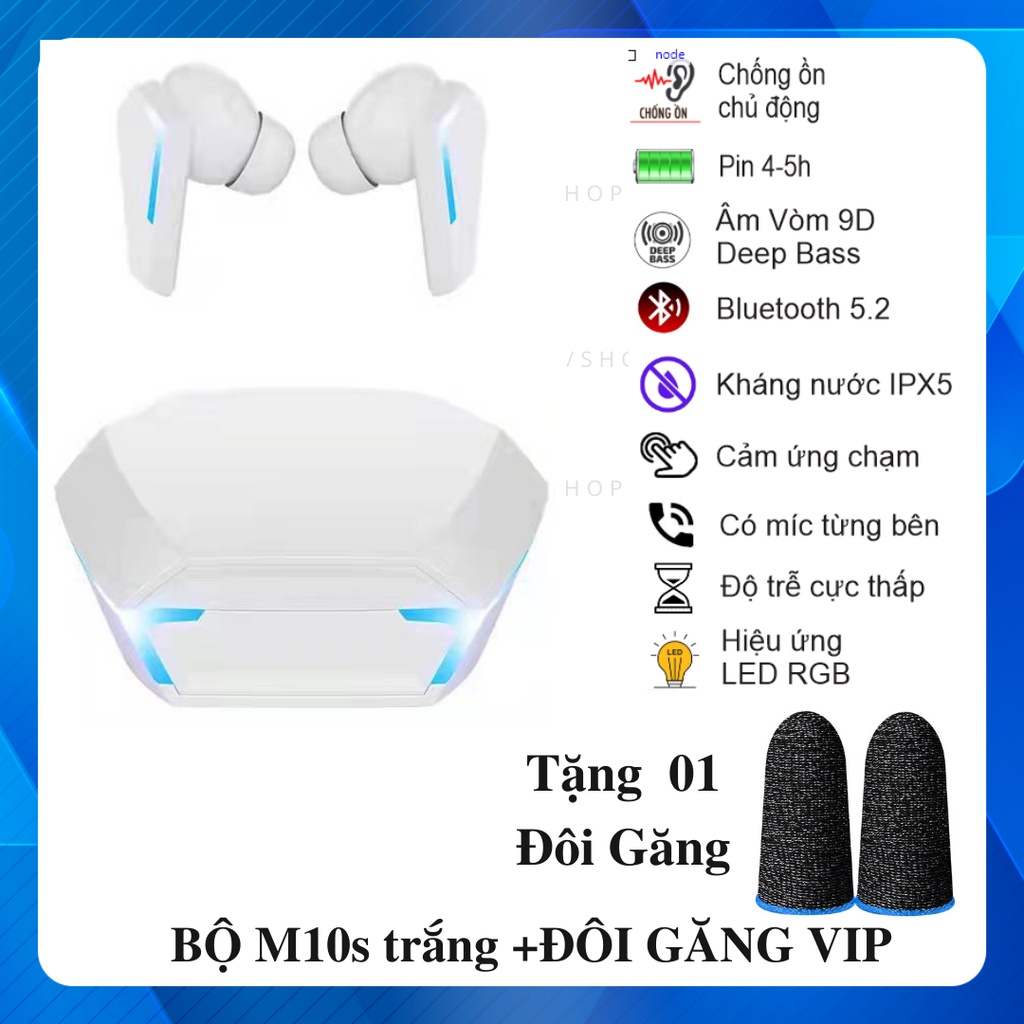 Tai nghe không dây bluetooth Gaming M10 âm trầm đầy đủ Chống ồn chủ động HiFi Stereo (Bản quốc tế,tặng găng game)