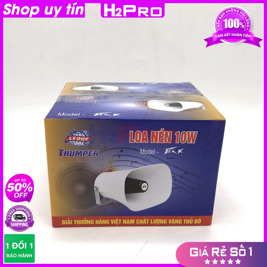 Loa Nén Peak 10W, Loa Phóng Thanh Mini Bán Hàng Rong, Thông Báo, Vành 15x10Cm, Âm Phát Ra 200M, Chịu Nước- H2Pro Audio