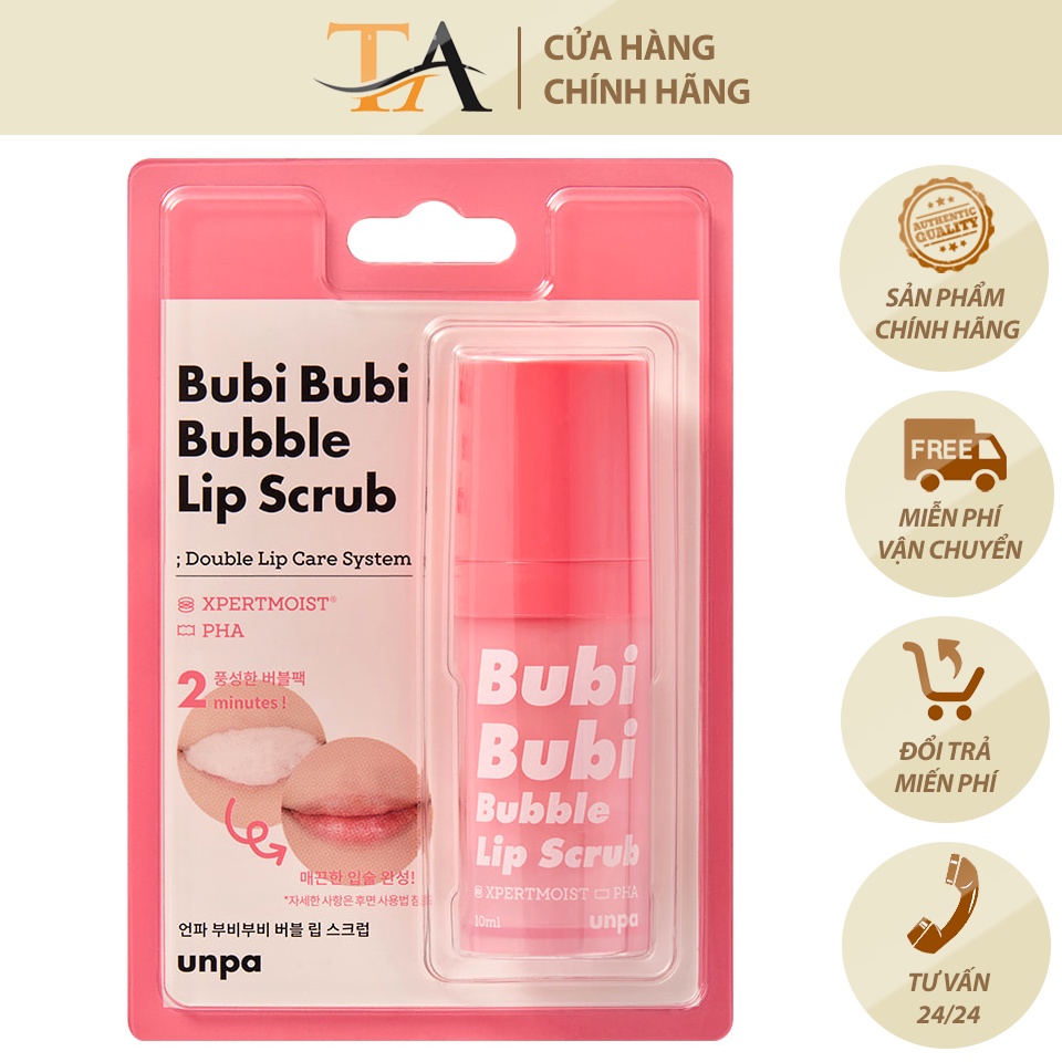 Gel Sủi Tẩy Tế Bào Chết Siêu Mềm Môi Unpa Bubi Bubi Bubble Lip Scrub