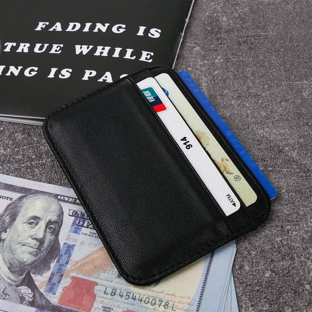 Ví Da Cừu Thật Mini Có Ngăn Đựng Thẻ Thời Trang Sang Trọng Cho Nam