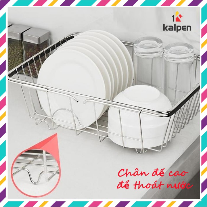 Rổ gác chậu rửa bát inox rút thay đổi kích thước tiện dụng nhiều tính năng bóng đẹp không rỉ RBRK33