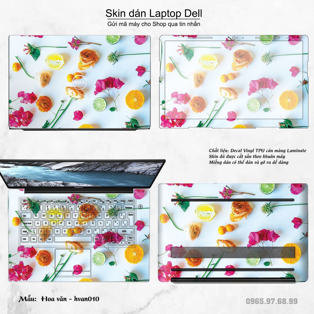 Skin dán Laptop Dell in hình Hoa văn nhiều mẫu 2 (inbox mã máy cho Shop)