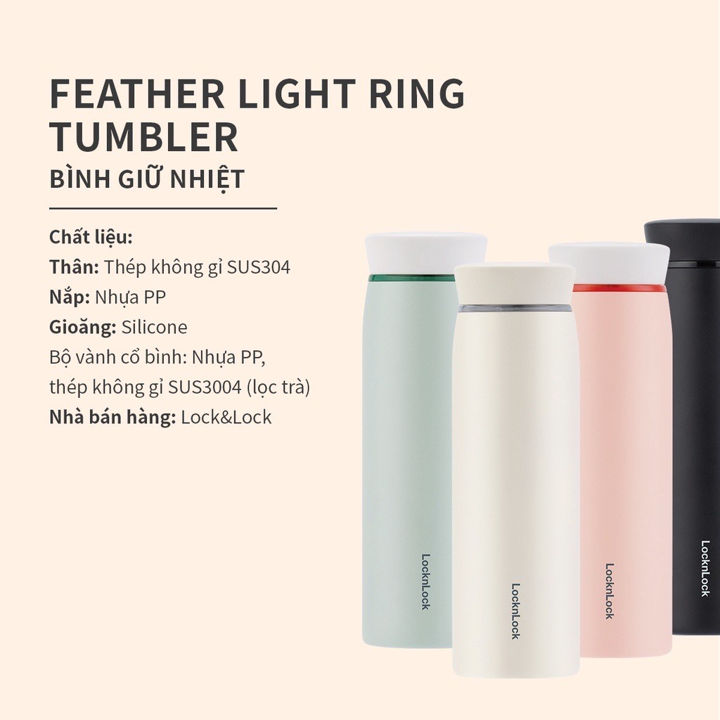 Bình Giữ Nhiệt Feather Light Ring Lock&Lock LHC4244 460ml - Hàng Chính Hãng
