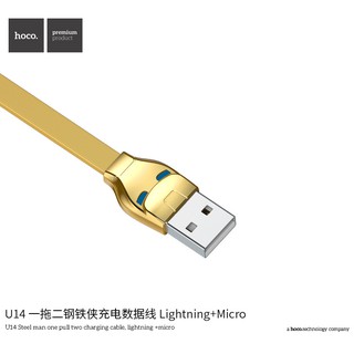 CÁP HOCO IRON MAN 2 ĐẦU MICRO VÀ LIGHTNING (AZ216902)
