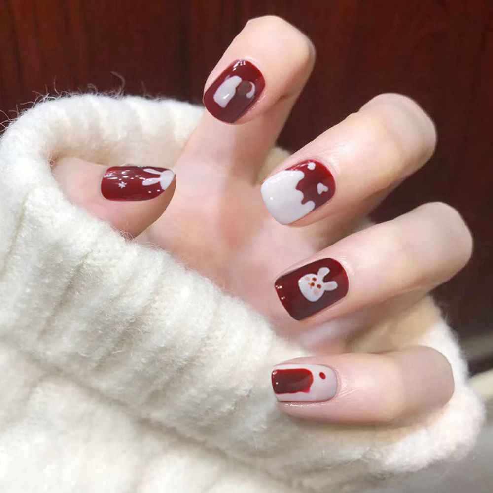 [Hàng mới về] Set 24 móng tay giả họa tiết dễ thương thời trang cho nữ