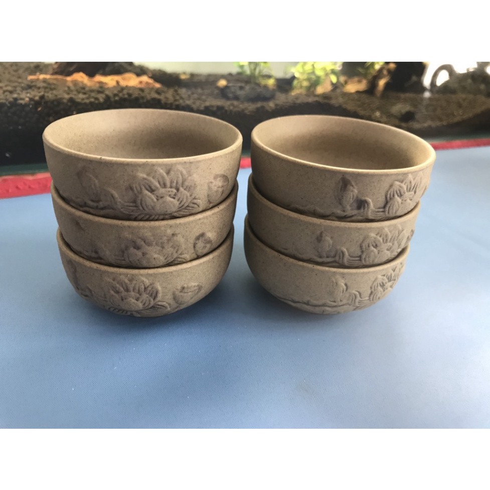 BỘ ẤM TRÀ NHAM SA CAO CẤP - ĐẮP SEN NỔI - 1 ẤM 6 CHÉN cam kết hàng đẹp