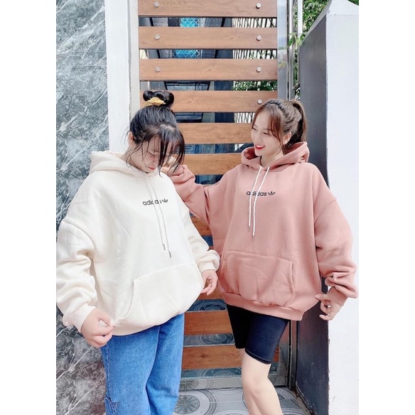 Áo nỉ hoodies mũ 2 lớp in chữ ADS