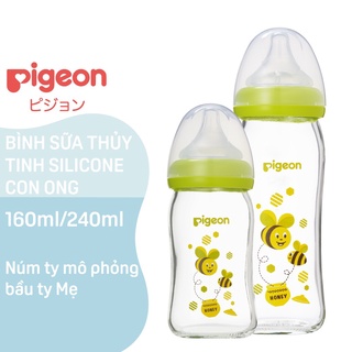 Bình sữa pigeon thủy tinh plus 160ml-240ml( CAM KẾT HÀNG CHÍNH HÃNG)