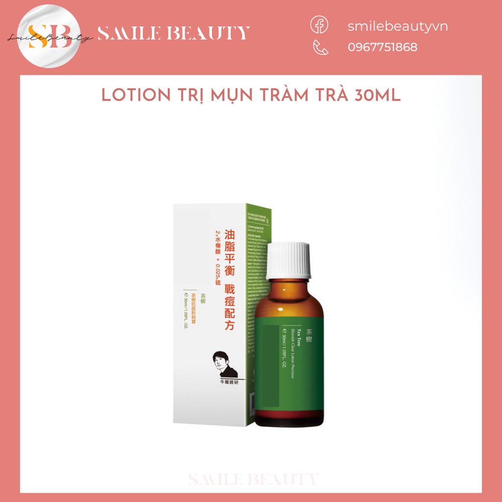 Lotion đậm đặc tràm trà giảm mụn mảng, mụn đầu đen 30ml