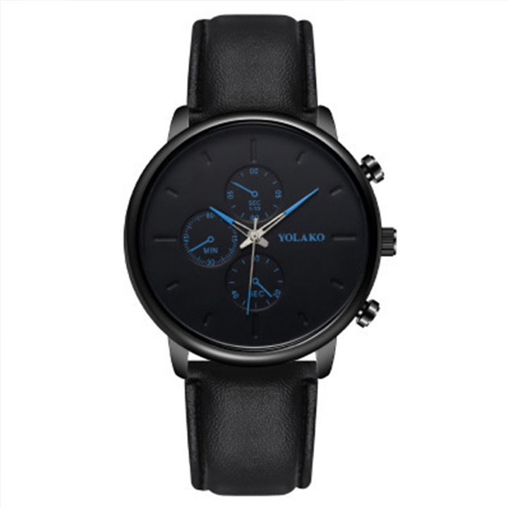 Đồng Hồ Nam YLK03 Dây Da Tổng Hợp Phong Cách Hàn Quốc