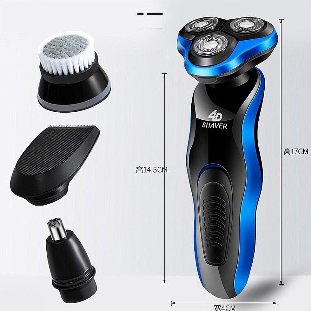 Máy cạo râu đa năng 4in1 Tông Đơ Cắt Tóc Cho Bé Shaver 4D gồm chức năng cạo râu, cắt tóc, tỉa lông mũi massage mặt