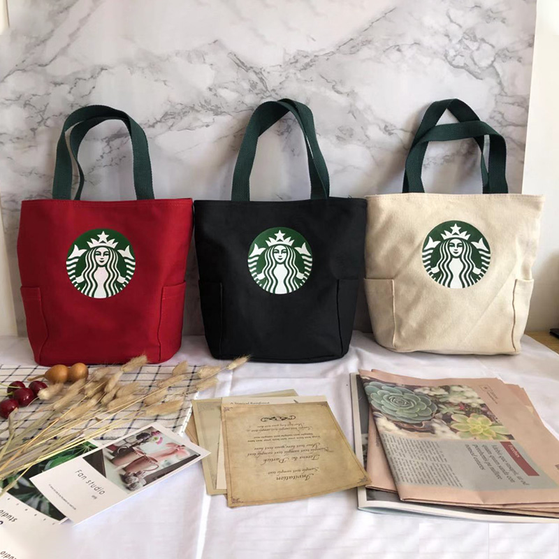 Túi Xách Đựng Ly Uống Nước In Starbucks Phong Cách Hàn Quốc