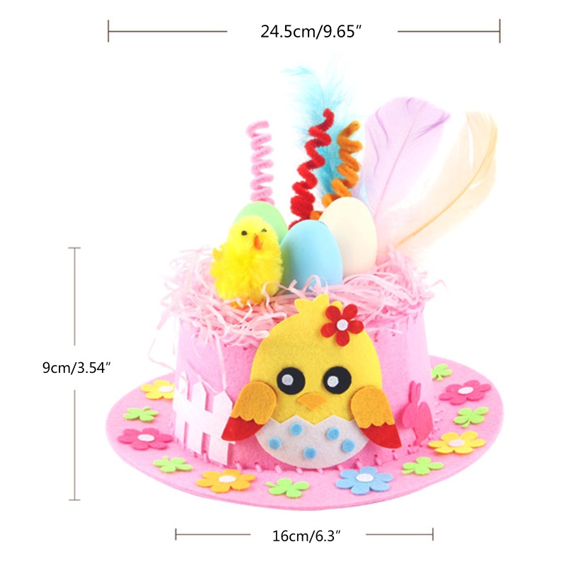 Bộ Mũ Vải Không Dệt Hình Thỏ Và Trứng Phục Sinh Thủ Công DIY Cho Bé