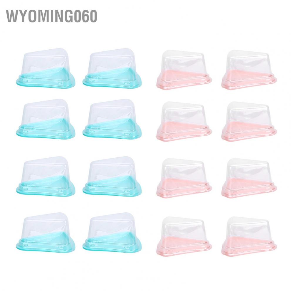 Wyoming060 100Pcs Triangular Cake Holder Box Transparent PET Food Cupcake Packaging Container