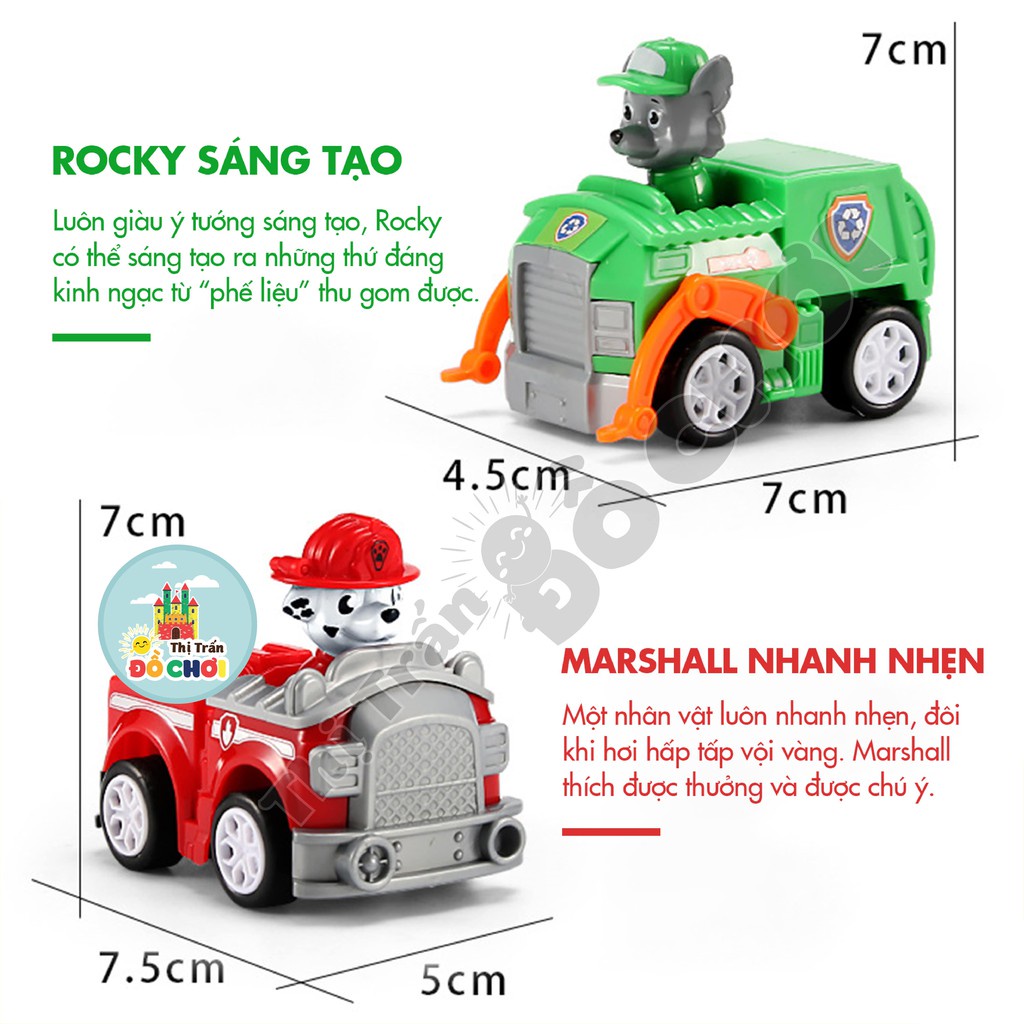 Bộ đồ chơi biệt đội chú chó cứu hộ Paw Patrol cho bé bằng nhựa chạy trớn A8 A9 A11 mô hình 6 con 7 con 8 con 9 con đồ ch
