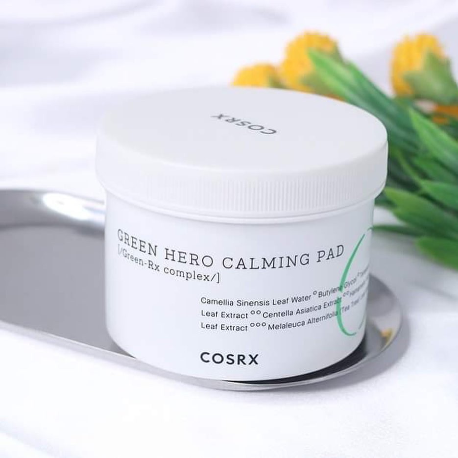 [Bản 2021] Bông tẩy da chết làm dịu da nhạy cảm COSRX One Step Green Hero Calming Pad