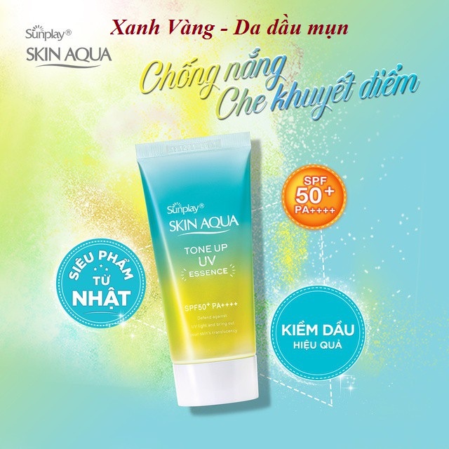 [AUTH] Kem chống nắng Nhật Bản lên tone trắng sáng Skin Aqua Tone up UV SPF 50+ PA++++ 80gr