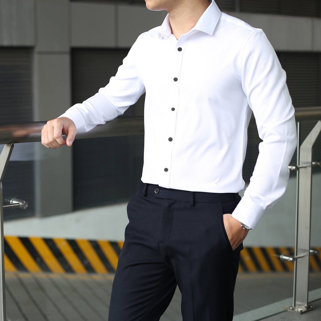 Áo sơ mi nam dài tay hàn quốc, FRESHIP, Chất vải LỤA COTTON, , sơ mi nam ôm dáng phối siêu đẹp, hàng VNXK