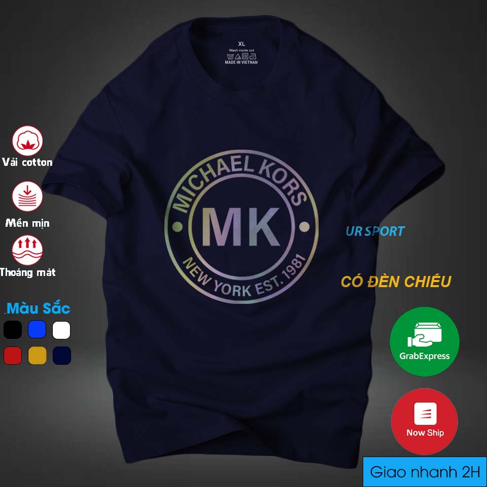 Áo thun nam cổ tròn MK phản quang 7 màu cá tính, chất vải cotton 4 chiều cao cấp thoáng mát