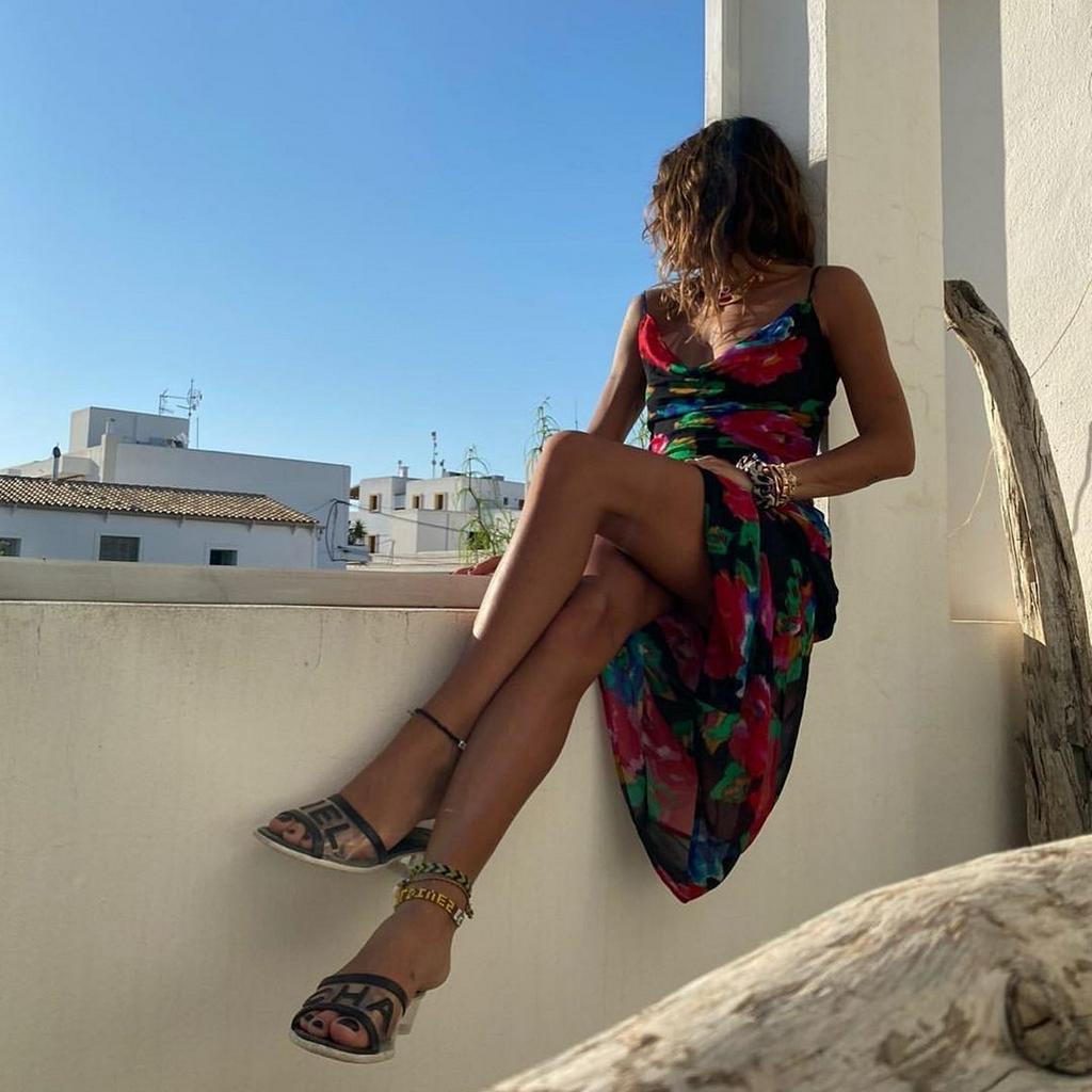 DUNEA Đầm dài 2 dây in họa tiết đáng yêu cho nữ