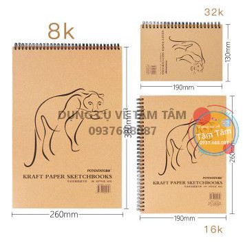 [ TÂM TÂM ]-Potentate-020505-Sổ A5-CRAFT SKETCH BOOK, Sổ vẽ giấy CRAFT sketch-Kích thước 190x130-
