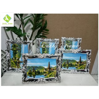 Combo 5 khung hình cưới 13x18cm để bàn tiệc màu bạc đẹp
