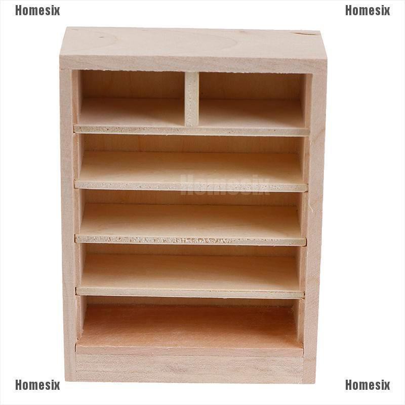 [HoMSI] 1/12 Miniature Wooden Drawer Cabinet Unpainted Miniature Doll House Accessory SUU