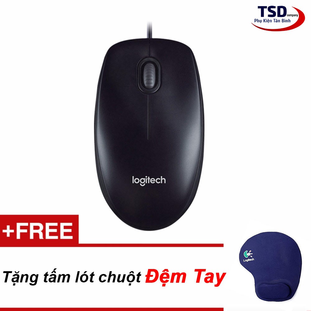 Combo Chuột Logitech B100 Chính Hãng Tặng Kèm Lót Chuột Cao Cấp