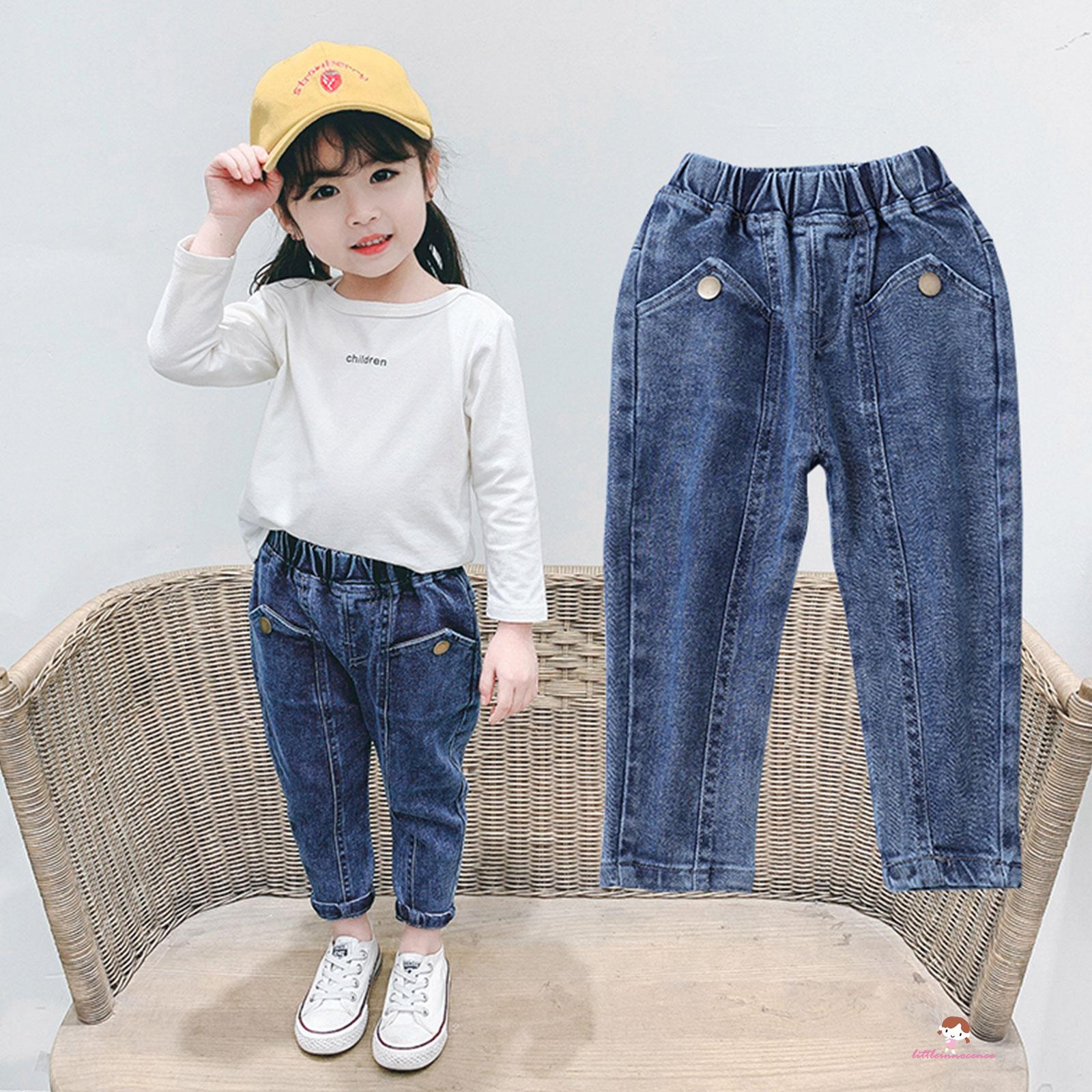 Quần Jeans Lưng Thun Co Giãn Cho Bé Gái Xzq7-0 - 5 Tuổi