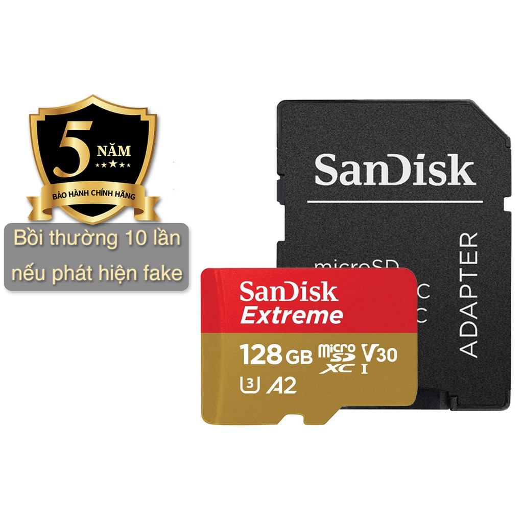 Thẻ Nhớ MicroSD SanDisk Extreme U3/V30 32/64/128GB,Bảo hành 5 năm, cam kết chính hãng 100% phát hiện fake đền gấp 10 lần