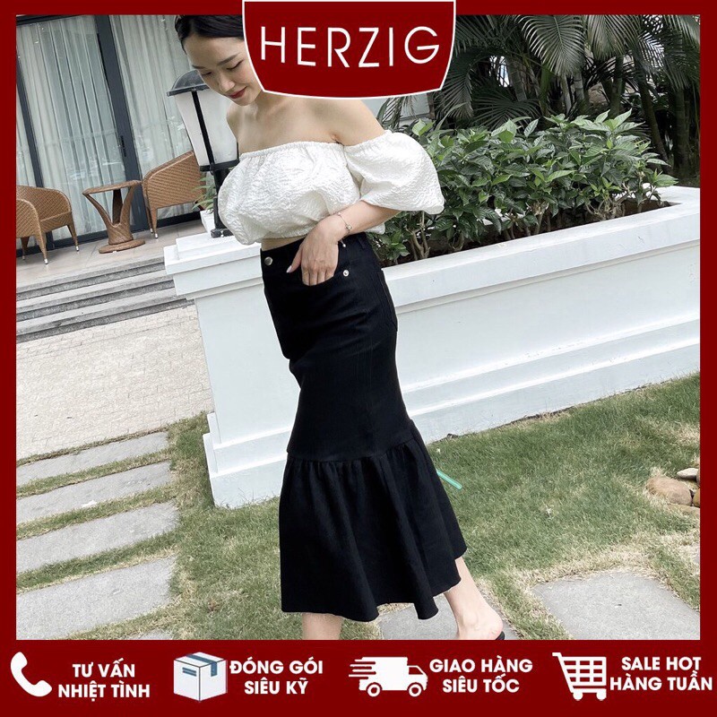 Chân váy bò HERZIGMADE dáng đuôi cá Gem skirt - Q1323