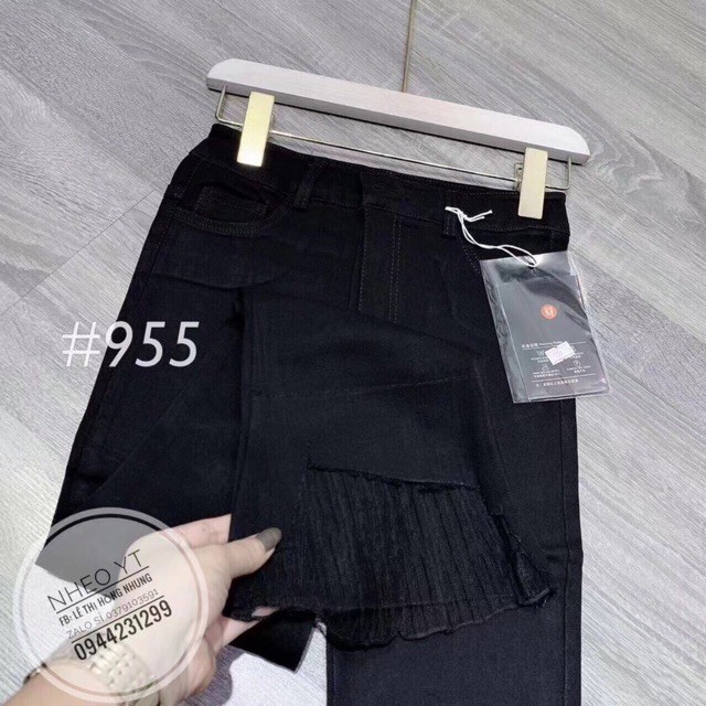 [MECHIPXINH] Quần đen loe phối ống voan hàng quảng châu 955 | BigBuy360 - bigbuy360.vn