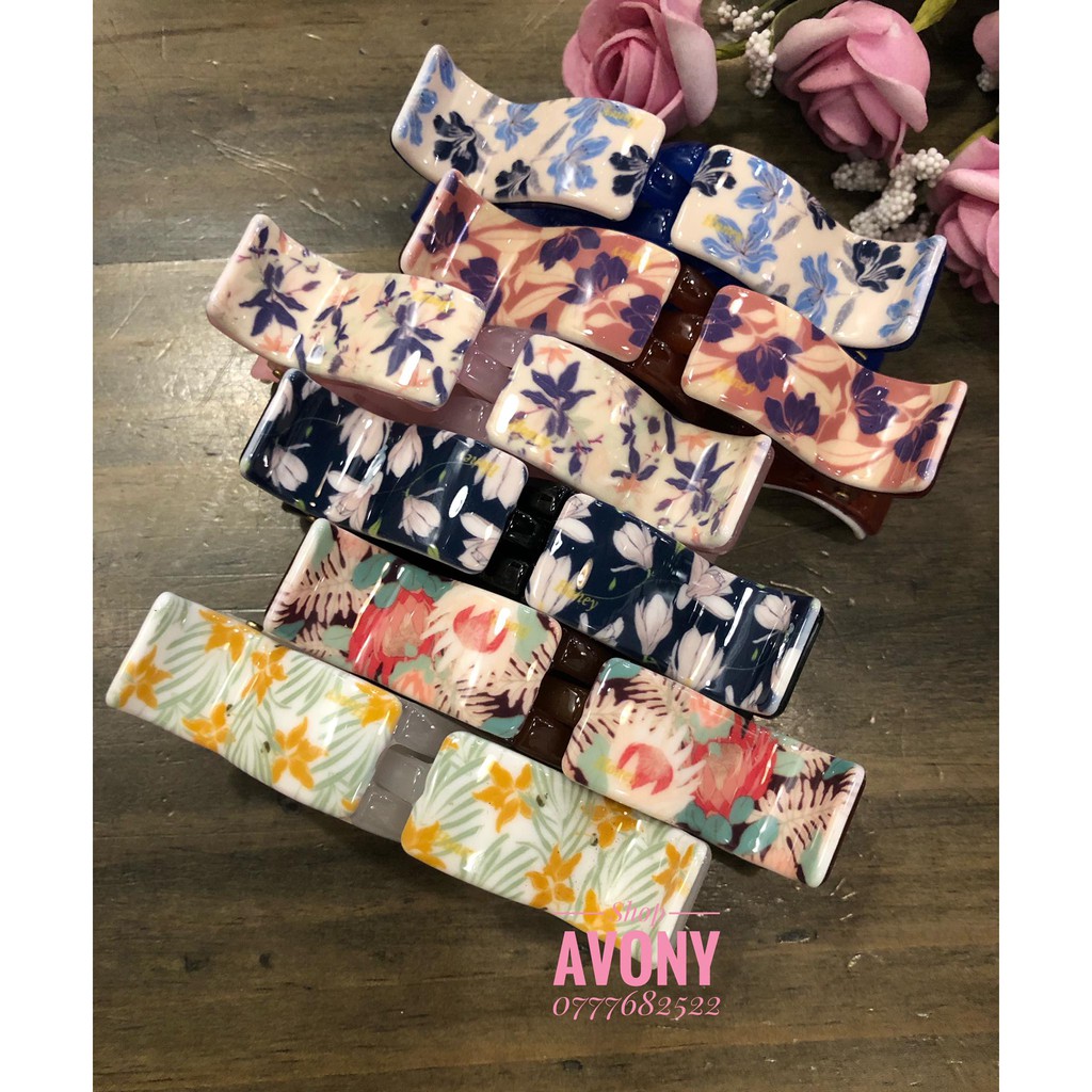 Bấu tóc - cặp tóc 3 răng Hoa vintage Honey