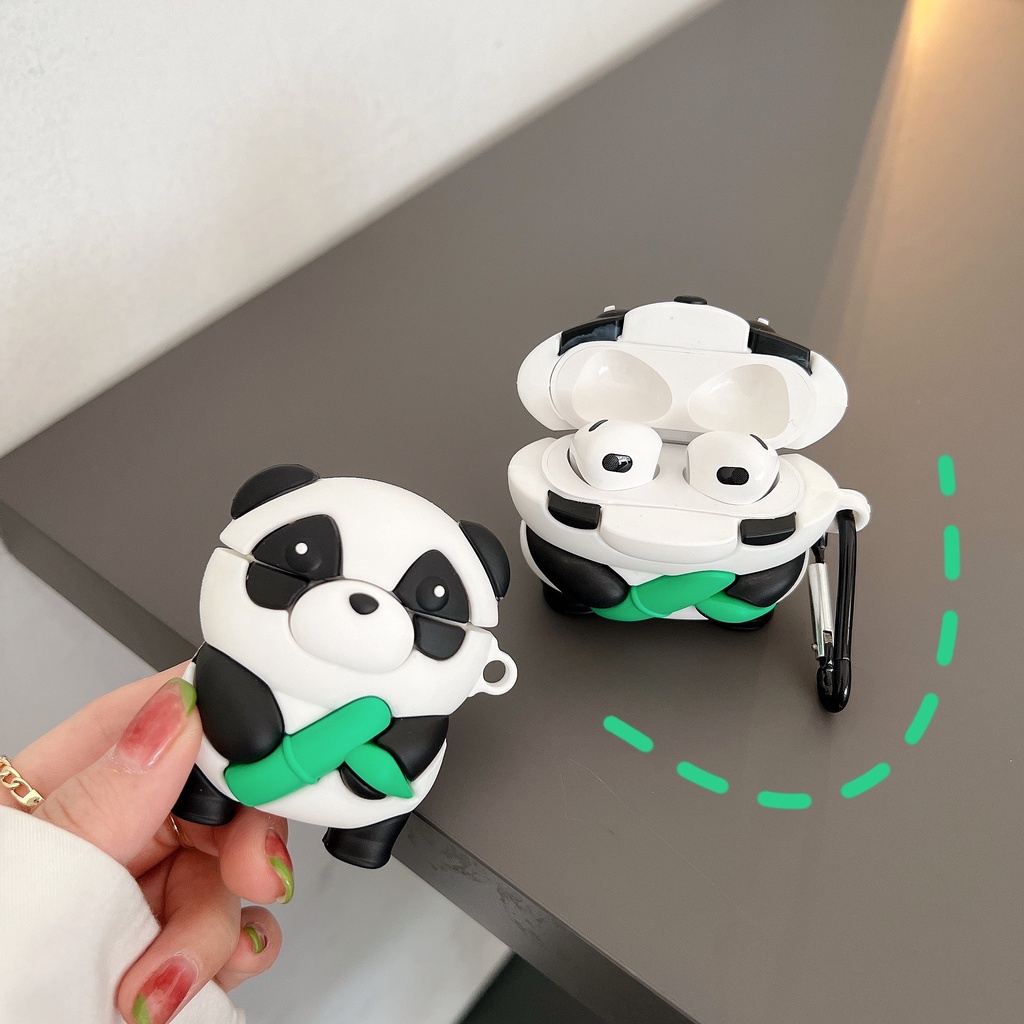 Vỏ Bảo Vệ Hộp Sạc Tai Nghe AirPods3 Pro AirPods3 Họa Tiết Gấu Trúc Tre Kiểu Mới 2021 Ốp