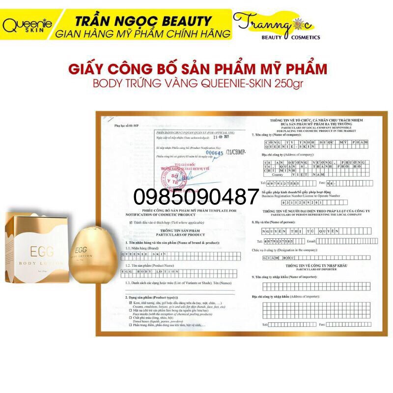 BODY TRỨNG VÀNG (tặng huyết thanh kích trắng ) queenie skin | BigBuy360 - bigbuy360.vn