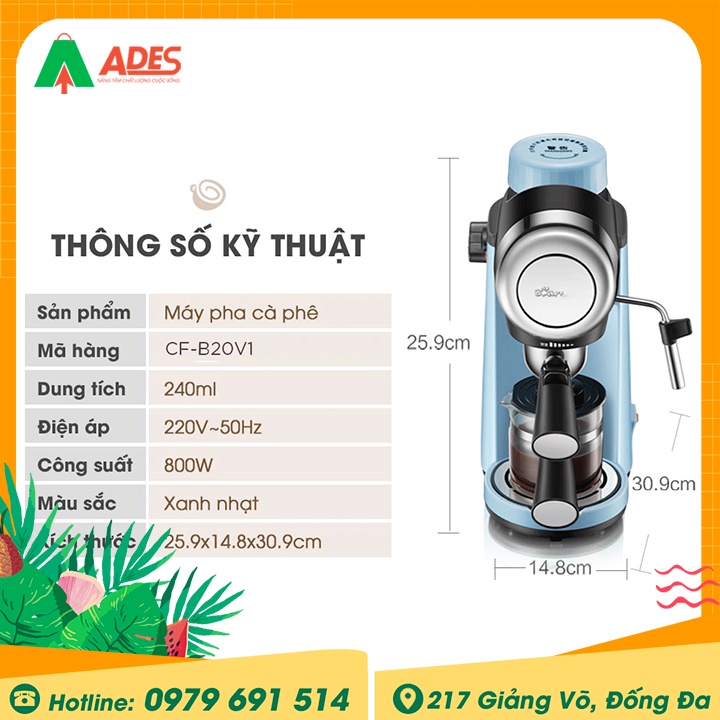 Máy pha cà phê tự động Bear CF-B20V1 - BẢN QUỐC TẾ - Bảo Hành Chính Hãng - Máy Pha Cà Phê - NEW 2021