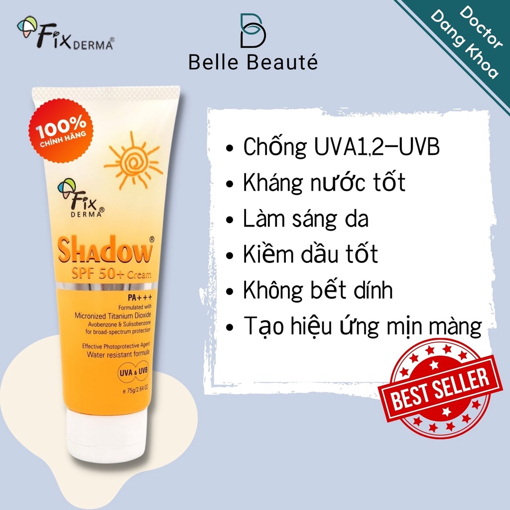 Kem chống Nắng Fixderma Shadow Cream SPF50+ và Gel SPF30+ Dành cho mọi loại da | CHÍNH HÃNG