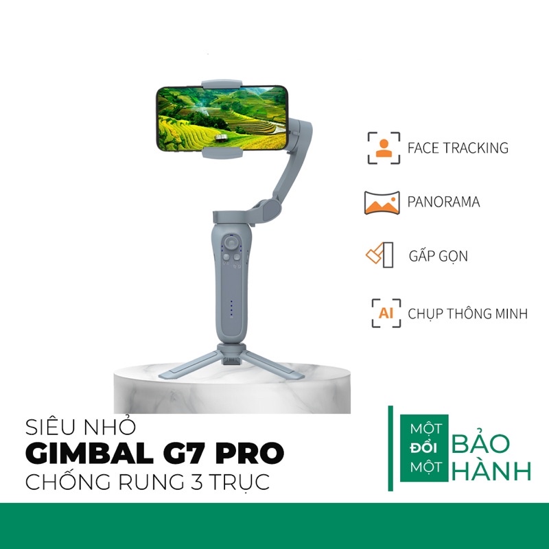 Tay cầm chống rung Gimbal Hukey g7 pro/ G7 Pro Edition cho điện thoại và camera hành trình gopro