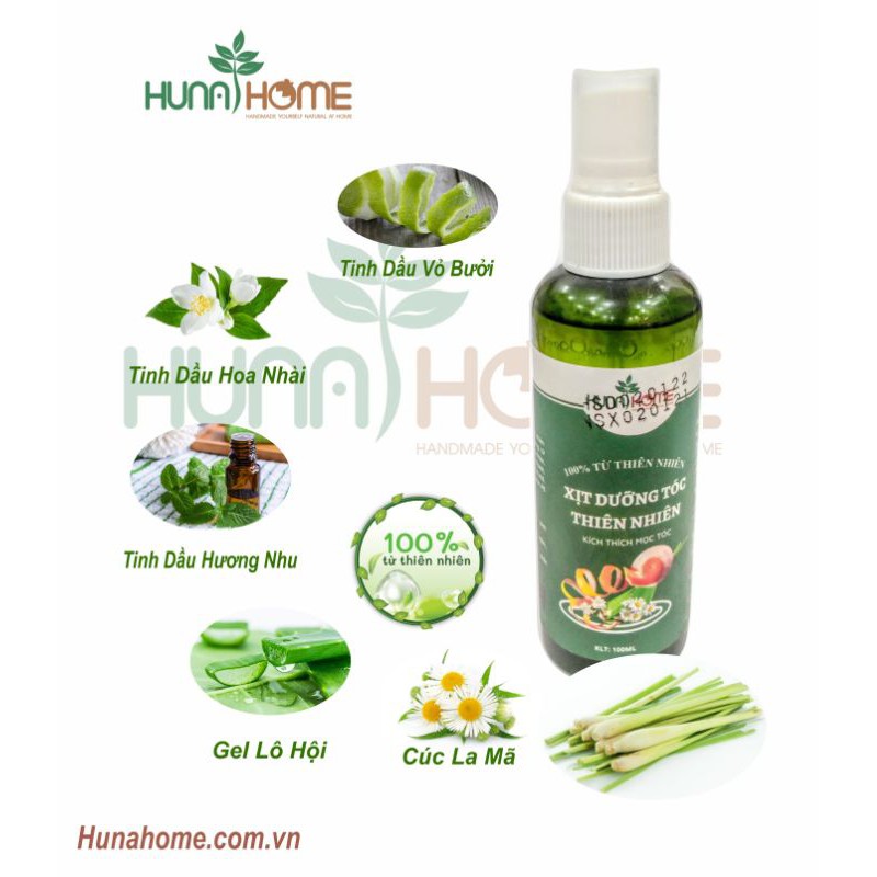 Xịt dưỡng tóc thiên nhiên (kích thích mọc tóc, tóc suôn mượt)