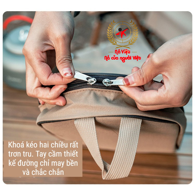 Bộ dụng cụ nấu ăn dã ngoại có túi đựng - Bộ dụng cụ nấu ăn 8 món dùng khi đi du lịch, dã ngoại [DCP5]]